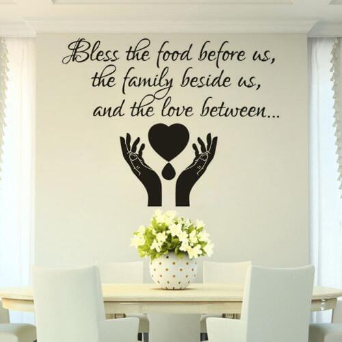 Prayer Bless Wall Art Decal Removable Vinyl Prayer Quote Wall Sticker Kitchen Decoration Family Bless Wall Poster AZ206