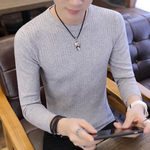 Men Sweater Knitted Sweater Mens Fashion Pullovers Autumn and Winter Mens Long Sleeve Sweater Korean Casual comfort Youth New