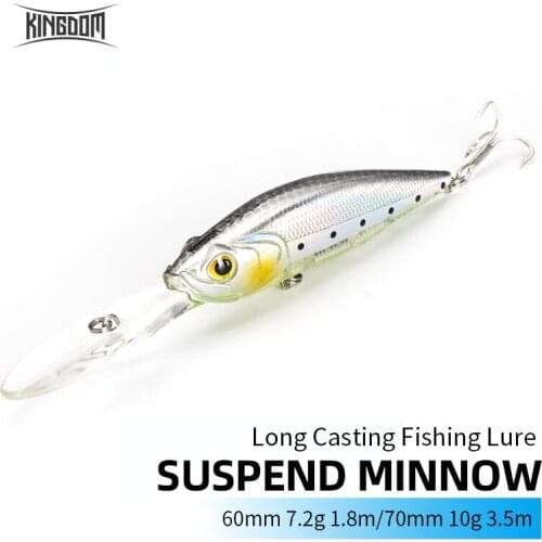 New KINGDOM 5502 Suspend Minnow 60mm 7.2g/70mm 10g Long Casting Fishing Lure Hard Bait Noisy Wobbler Baits Artificate Bait Lures