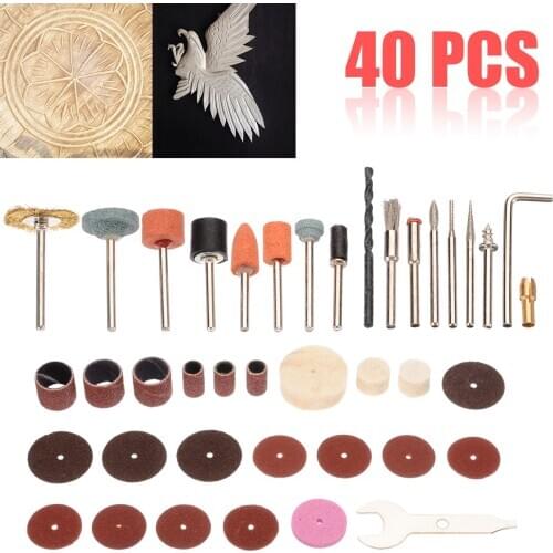 40pcs Grinding Carving Rotary Drill Kits Diamond Grinding Carving Electric Rotating Polishing Abrasive Tools