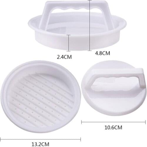 Burger Press Food-Grade Plastic Hamburger Meat Beef Grill Burger Press Patty Maker Tool Round Shape Hamburger Press HY99