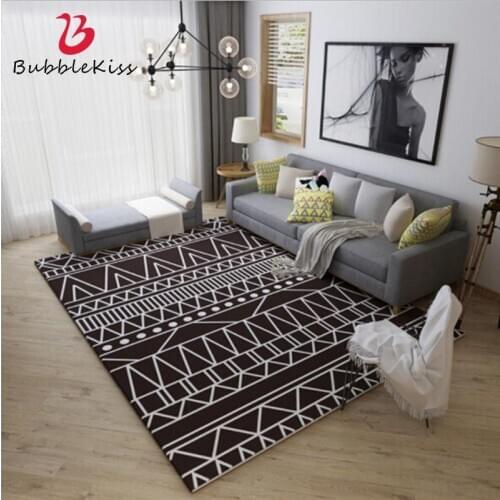 Simple Black and White Nordic Style Large Carpets For Living Room Bedroom Carpet Home Area Rug Decorate Living Room Bedroom Mat