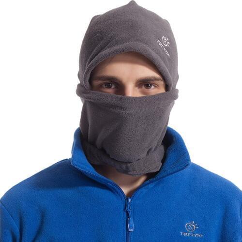 Tectop winter outdoor men women windproof keep warm masked fleeces hats thick elastic skiing camping hiking masked fleeces caps