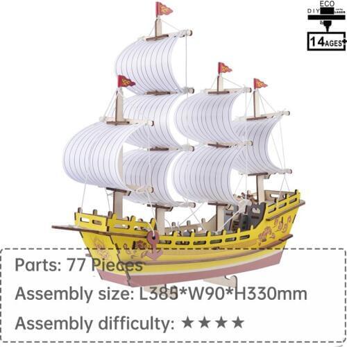 Silk merchant ship wood toy 3d puzzle educational toys learning toys for children puzzle 1000 pieces jigsaw puzzle diy toys