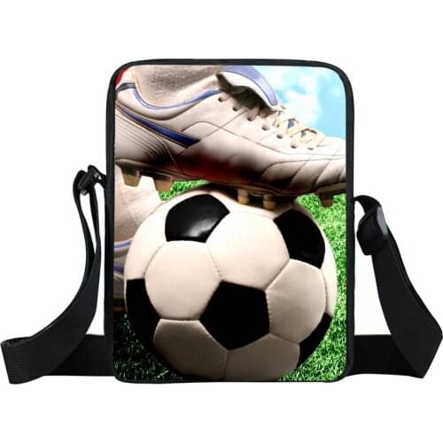 Footbally Prints Shoulder Bag Mini Messenger Bag Boys Soccerly School Bags Small Bookbag Kids Crossbody Travel Bags Gift