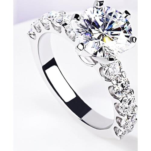 Dazzling Real S925 Sterling Silver Rings Women Luxury Goddess Exquisite Wedding Engagement Party Elegant Jewelry Original Design