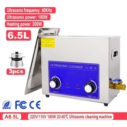 220V 6.5L 180W Bathroom Ultrasonic Cleaner Circuit Board Cleaner Stainless Steel Ultrasonic Sterilizer 40KHZ