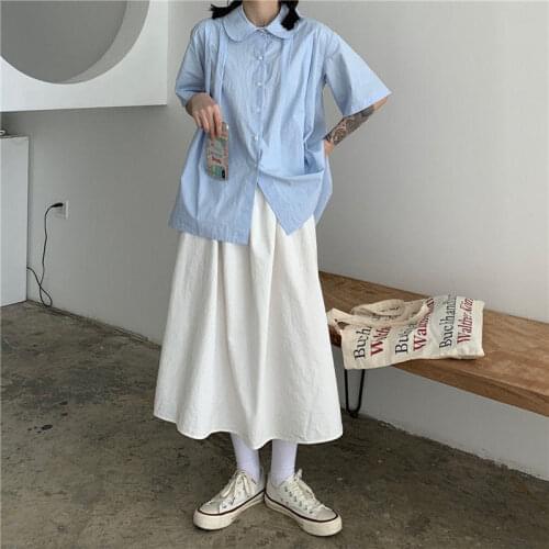Autumn and Winter Half-length Skirt Women 2021 New Korean Version of Solid Color Retro Loose Mid-length Skirt High Waist