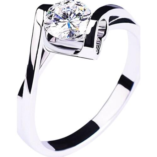 Angel Kiss Mossan Stone 925 Sterling Silver Ring Women Luxury Exquisite Twisted Arm Engagement Wedding Party Gift Fine Jewelry