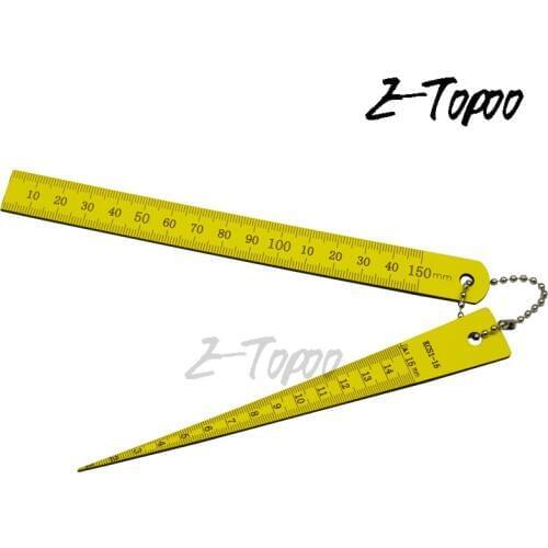 1-15mm plastic Toper Weld Gage with 150mm Straight Scale Inspection Kegelmessgerat combination Taper ruler feeler gauge
