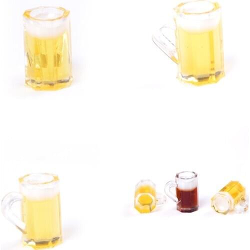 1Pc Mini Cups Goblet Doll House Beer Cups Miniature Kitchen Toys 1:12 Dollhouse Mini Beer Cups Kawaii Miniature Drink