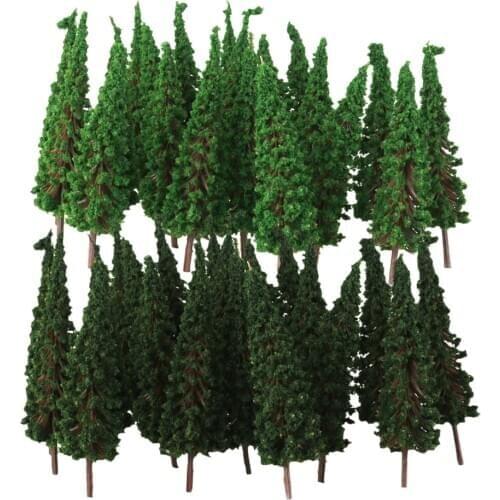 100 Pcs Miniature 6.5cm Pagoda Models Trees Layout 1/100 HO Scale for Diorama Building