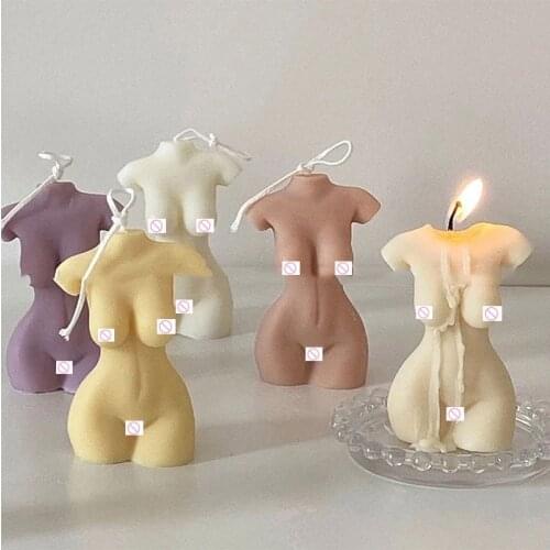 2pcs 3D human body candle silicone mold DIY handmade aromatherapy candle soap making tool human body home decoration supplies