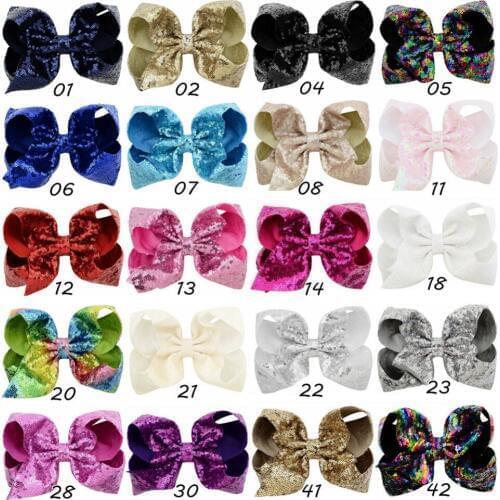 20 pcs/lot , Large Sequin Boutique Bow Hair Clips , Twisted Sequin Hair Bow Clips