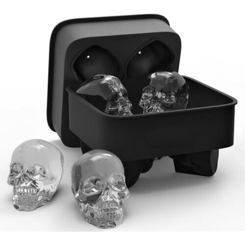 3D Skull Ice Cream Mold Kitchen Form for ice Silicone Chocolate Tray Cake Candy Mold Bar Party Cool Whiskey Wine Ice Cream Tools