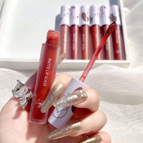 Velvet Matte Lip Glaze Matte Waterproof Non-marking Lipstick Long Lasting Moisturizing ​Lip Makeup Cosmetic TSLM1