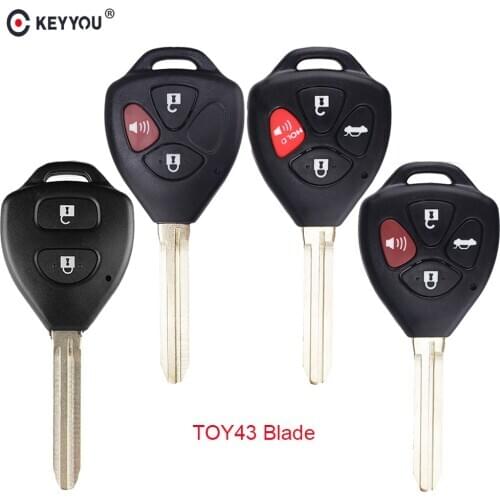 KEYYOU 2 3 4 Buttons Car Remote Key Shell Fob For Toyota Camry Corolla Avalon Venza 2007 2008 2009 2010 2011 2012 Key Case TOY43