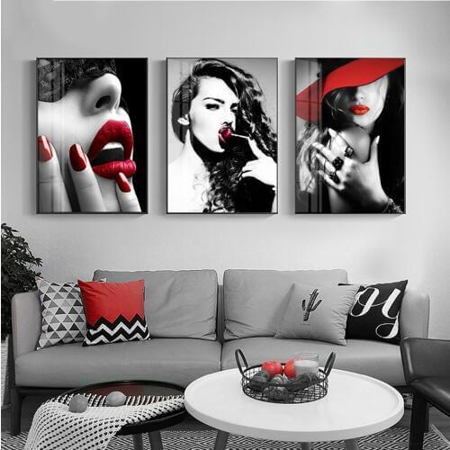 Black white sexy women diamond embroidery 5D DIY Diamond painting cross Stitch Full Square round diamond mosaic red hat girl