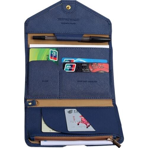 New Passport Holder PU 3 Folding Multifunction Travel Passport Cover Holder Bag Passport Case Wallet for Credit Cards