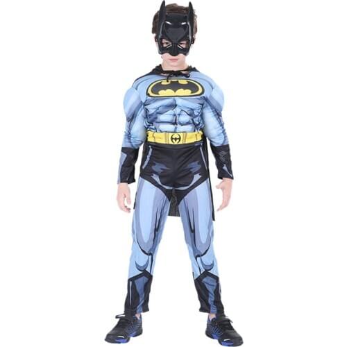 Superhero Movie Cosplay Anime Childrens Halloween Costumes for Kids Muscle Jumpsuits Bodysuit Masquerade Carnival