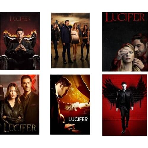 DIY 5D Full Square /Round Diamond painting “Lucifer” TV poster 3D embroidery Cross stitch Diamond mosaic Home Dector Art