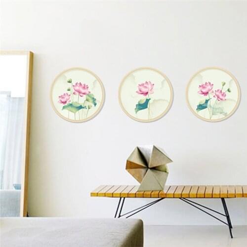 Fantastic Lotus Flowers Wall Sticker Living Room Bedroom Decoration Plant Mural Ar Diy Scenery Home Decal Chinese Style