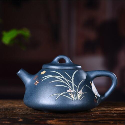Quality goods manual undressed ore ink painted green mud mud son stone gourd ladle pot of kung fu tea tea set