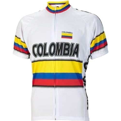Colombia Team Cycling Jersey Men Short Sleeve Summer Cycling Clothing Ride Maillot Outdoor Bike Wear Clother Cajastur