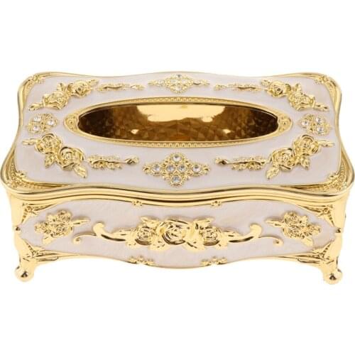 Living Room Tissue Box Holder Cover Luxurious Napkin Storage Case Decorative Paper Holders for Home Hotel Car