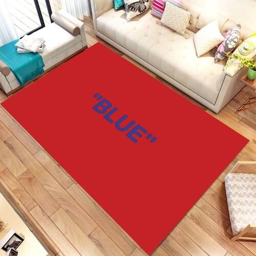 Keep Off Blue Patterned Carpet , Home Decor Rug, 3D Print Rug Modern Carpet, Red Carpet, personalized Rug, Crimson Rug