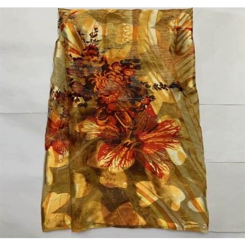 /CWQ/ 2021 Latest High quality 5 yards African silk fabric for women to wear, soft and comfortable printed fabric! (0508