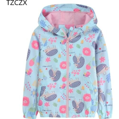 Promotion Girls Jackets outerwear Cartoon Hedgehog pattern Double layer Cotton lining Breathable Children coats clothing