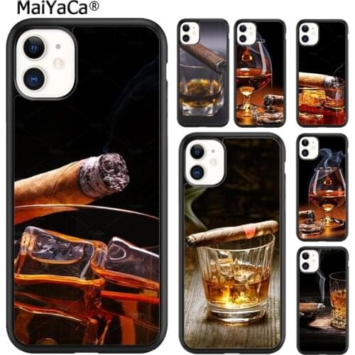 MaiYaCa Cigar Whiskey Ice Drink Phone Case Cover For iPhone 5 SE 6 6s 7 8 plus X XR XS 11 12 pro max Samsung Galaxy S8 S9 S10