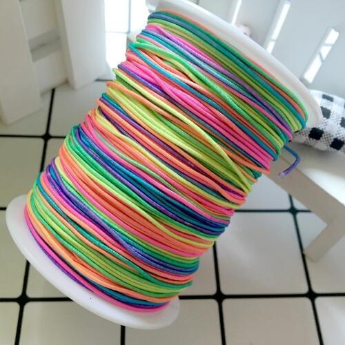 Kid Girl 100m 1mm Colorful Thickness Elastic Beading String Stretch Thread Beads Rope Line Cord for DIY Craft Jewelry Making Toy