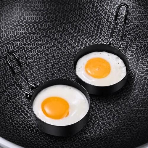 Metal Fried Egg Pancake Ring For Kitchen Stainless Steel Fryed Eggs Mould Egg Cooking Tools With Oil Brushes Kitchen Accessories