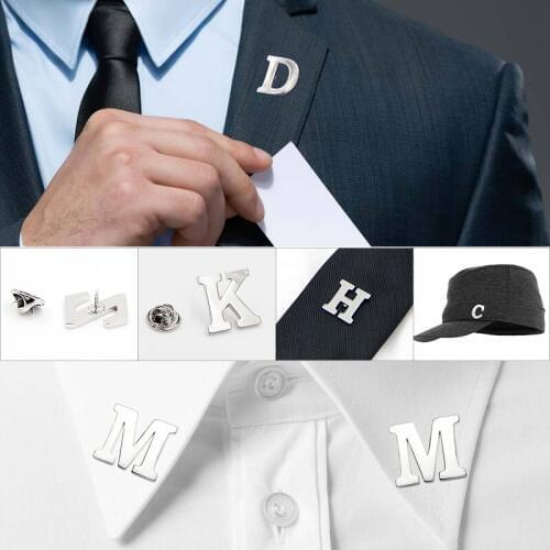 Fashion 26 English letters Brooch exclusive collar button collar pin shirt collar
