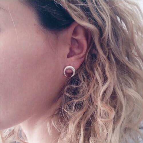Trendy Crescent Moon Earrings Cute punk vintage Ear Jackets Geometric Round Stud Earrings for Women Sun Moon Set Earing Gifts