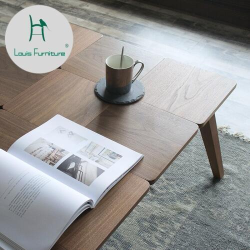 Louis Fashion Coffee Table Modern Ins Nordic Tea Table Simple Square Small Apartment Living Room Creative Designer Solid Wood