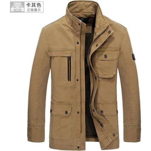 2017 Fashion New Mens Jacket 4XL Plus size Loose Military Men New 2017 Spring mens Casual Coats warm Military cotton Jackets