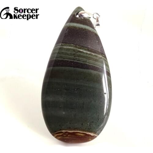 Mens Pendant Water Drop Real Natural Picasso Jaspers Stone Beads For Jewelry Making DIY Polar Jades Necklace Material BC859