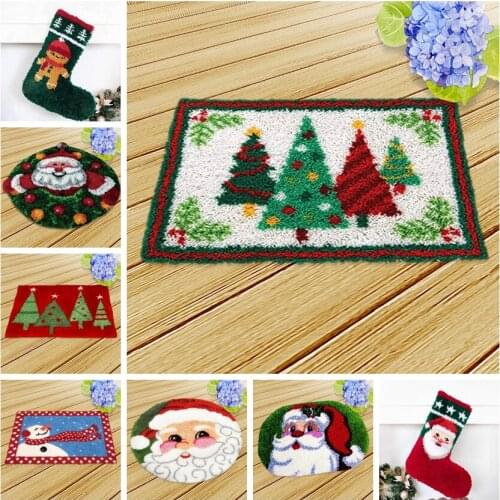 Knooppakket Christmas Latch Hook Kits Diy Quality Cute DIY Gift European And American Style Smyrna Latch Hook Kit Needlework Mat