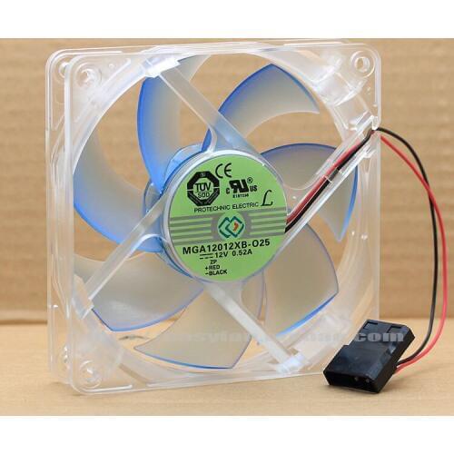 NEW Protechnic Magic MGA12012XB-O25 12025 12V double ball bearing high rotating speed high air volume cooling fan