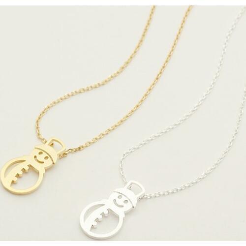 Snowman Necklace Christmas Winter Accessories Necklaces Pendants For Women Jewelry collier femme
