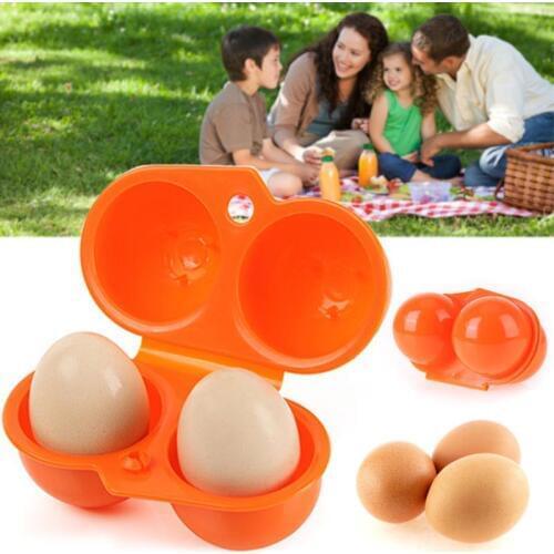 Plastic Egg Storage Box Container Outdoor Hiking Camping Carrier for 2 Egg Case Storage Holder Kitchen Organizer