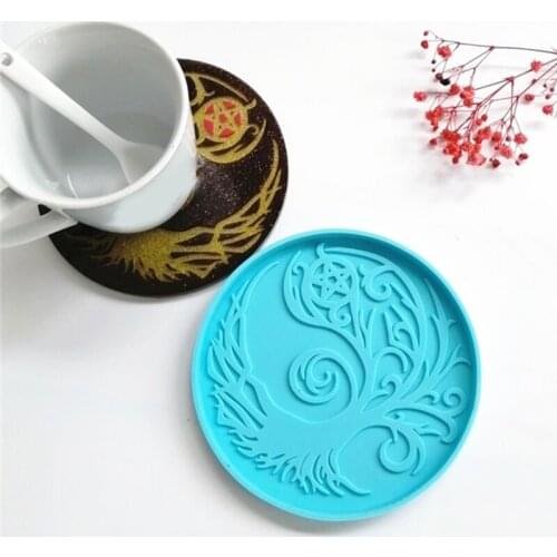 Tree Coaster Epoxy Resin Mold Cup Mat Casting Silicone Mould DIY Crafts Home Decoration Ornaments Making Tools