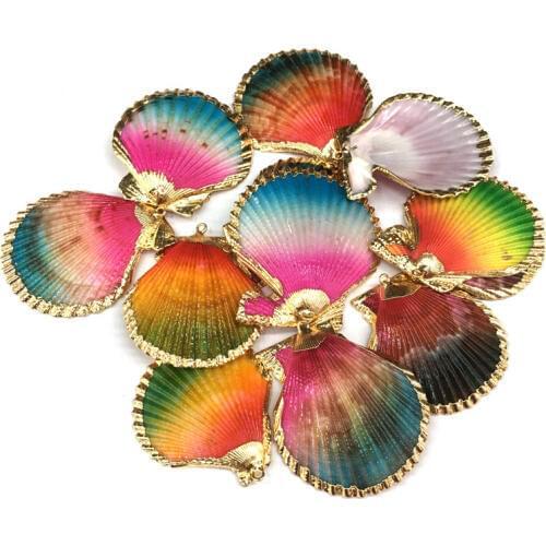 Natural shell Colored shells Pendants Charms Necklace pendant for Jewelry Making DIY Bracelet Necklaces Accessories Size45x50mm