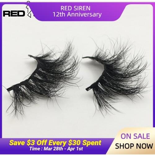 RED SIREN Mink Eyelashes Makeup 25 mm Lashes Wholesale Long Soft Messy Natural Eyelashes Maquillaje 3D Mink Lashes