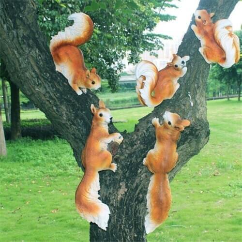 Garden Miniatures Creative Resin Squirrel Decoration Simulated Animal Ornaments Fairy Home Outdoor Accessories