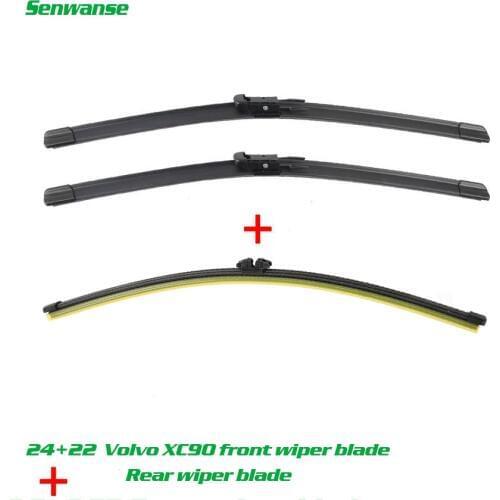 Senwanse Front and rear Wiper Blades For Volvo XC90 2007-2010 Windshield Windscreen wiper 24"+22"+15"