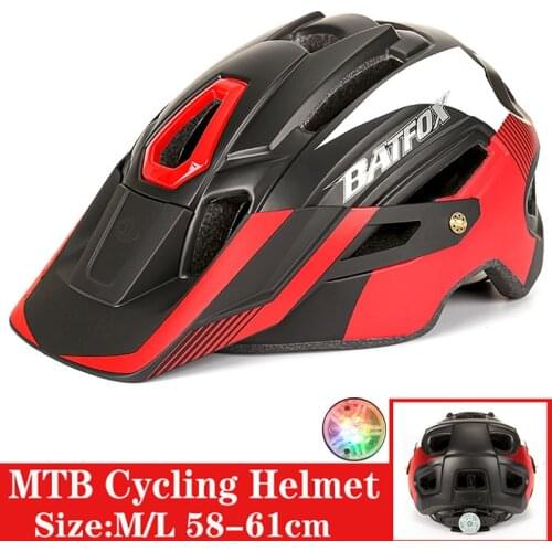BATFOX Racing Bicycle Helmet with Light In-mold MTB Road Cycling Helmet for Men Women Ultralight Helmet Sport Safety Equipment